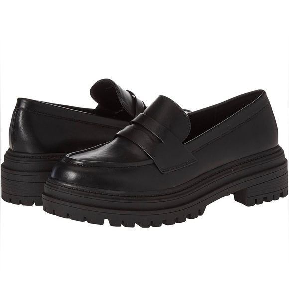 The Drop Women's Ryan Lug Sole Loafers in black faux leather Size 10 NWT - Picture 3 of 7